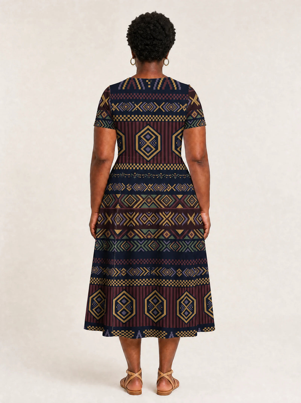 "Msuko" V Neck Midi Dress — side