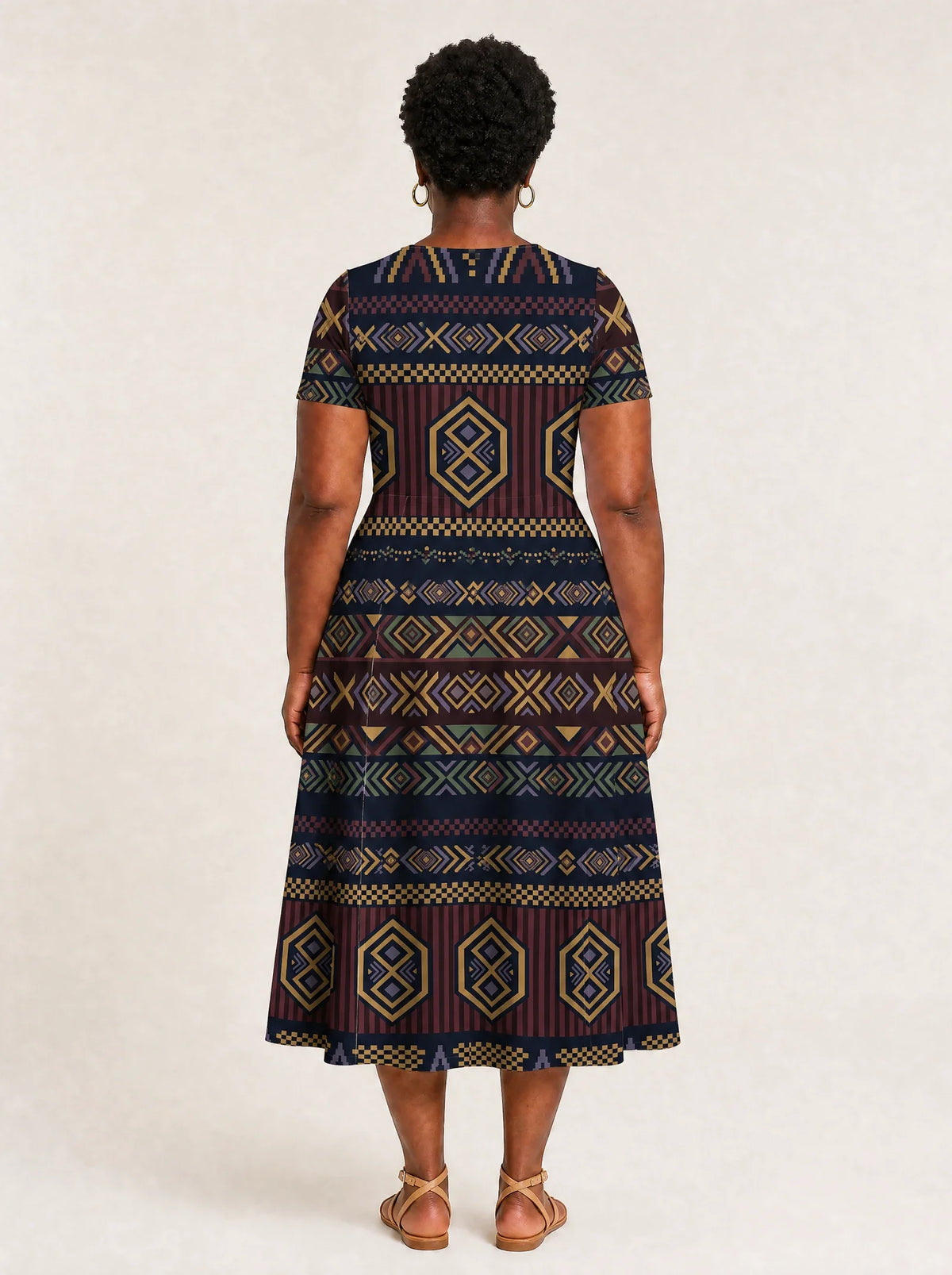 "Msuko" V Neck Midi Dress 2