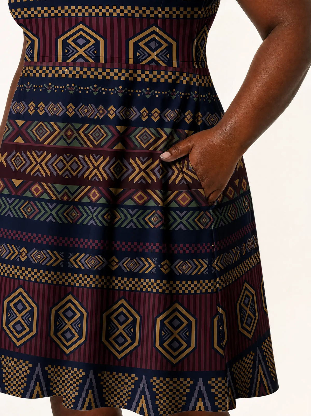 "Msuko" V Neck Midi Dress — back