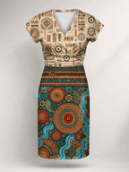 "Mto" Cap Sleeve Midi Dress