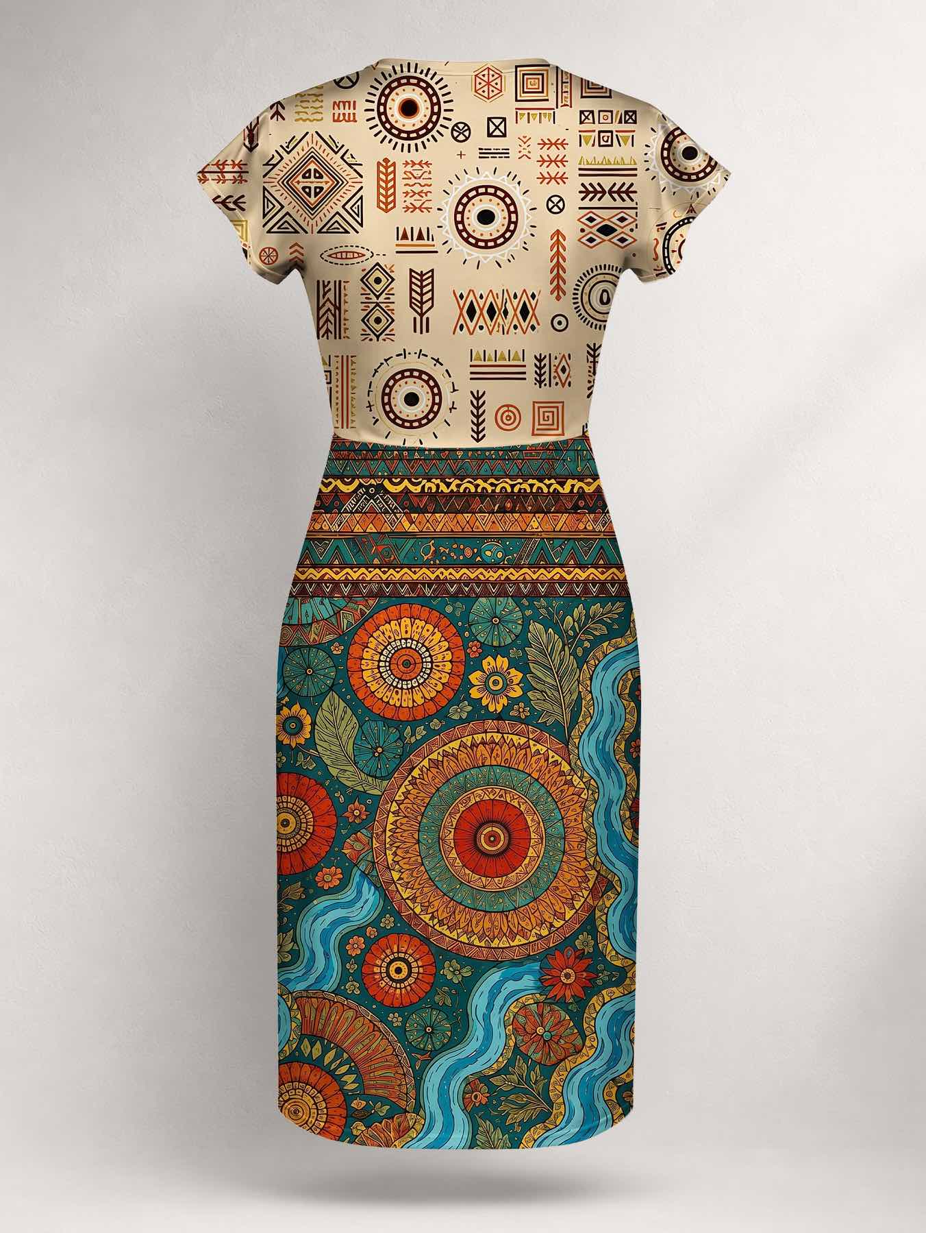 "Mto" Cap Sleeve Midi Dress