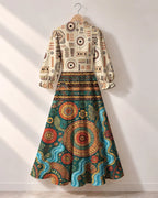 "Mto" Long Puff Sleeve Dress