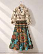 "Mto" Long Puff Sleeve Dress