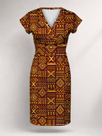 "Mudcloth" Cap Sleeve Midi Dress Promo