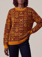 "Mudcloth" Sweatshirt — styled view on model