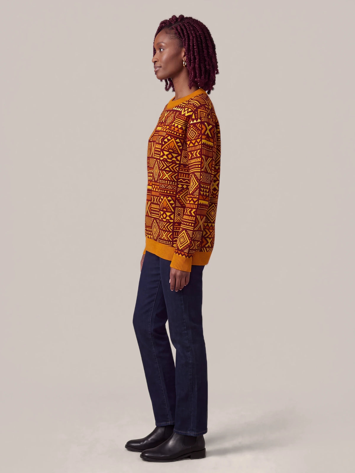 "Mudcloth" Sweatshirt — side view on model
