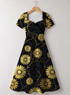 "Mulika" Sweetheart Midi Dress
