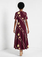 "Mvinyo" Short Sleeve Maxi Dress — back view on model