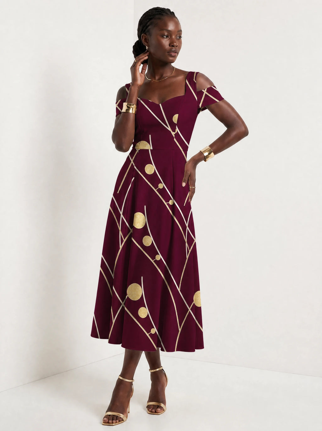 "Mvinyo" Sweetheart Midi Dress
