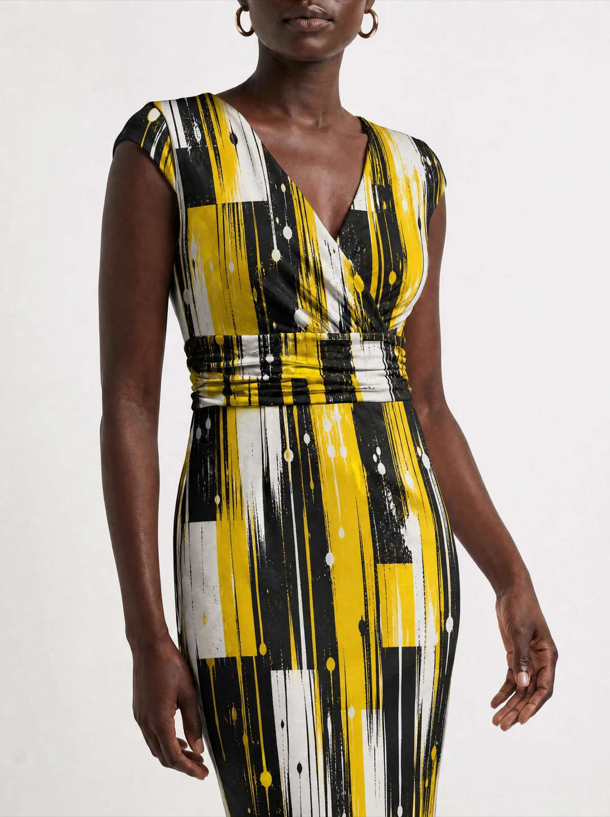 "Mvua" Cap Sleeve Midi Dress