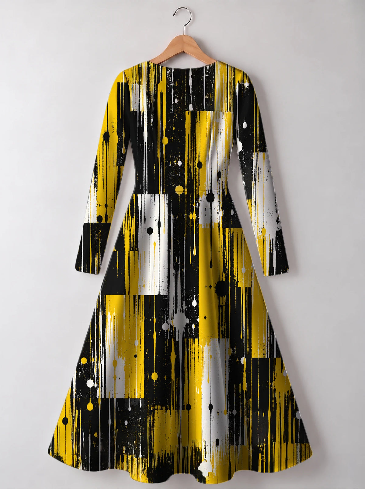 "Mvua" Long Sleeve Sweetheart Midi Dress — back view