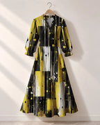 "Mvua" Long Puff Sleeve Dress