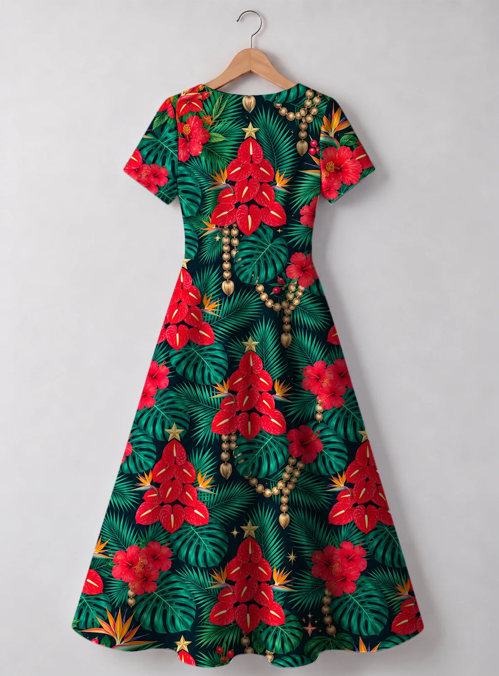 "Mvuli" Sweetheart Midi Dress — back flat
