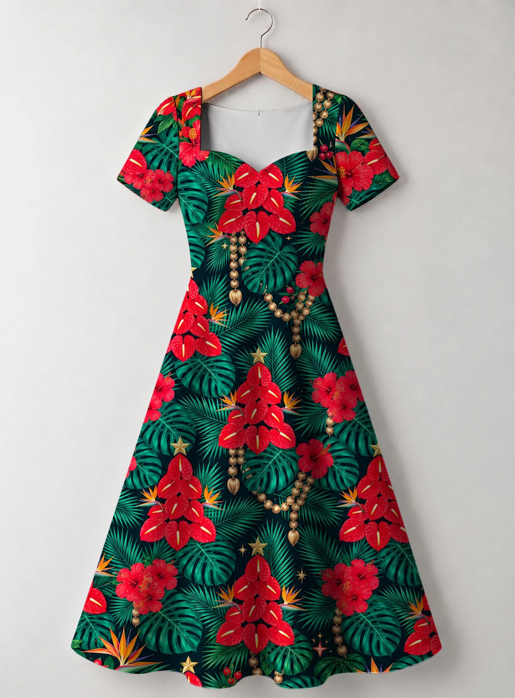 "Mvuli" Sweetheart Midi Dress — front flat