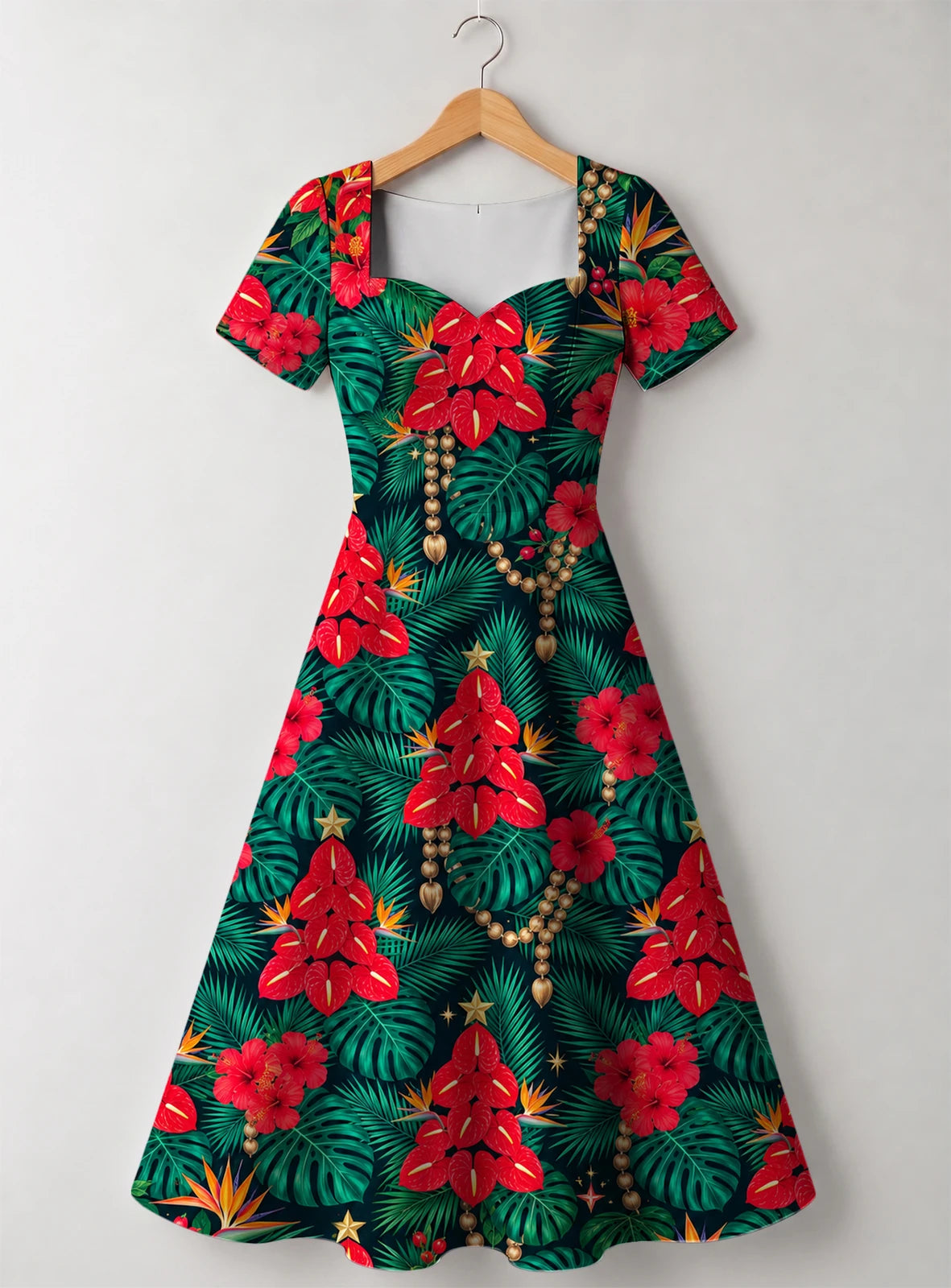 "Mvuli" Sweetheart Midi Dress — front flat