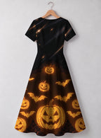 "Mwako" Halloween V Neck Midi Dress