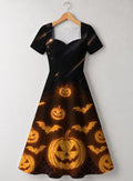 "Mwako" Halloween V Neck Midi Dress
