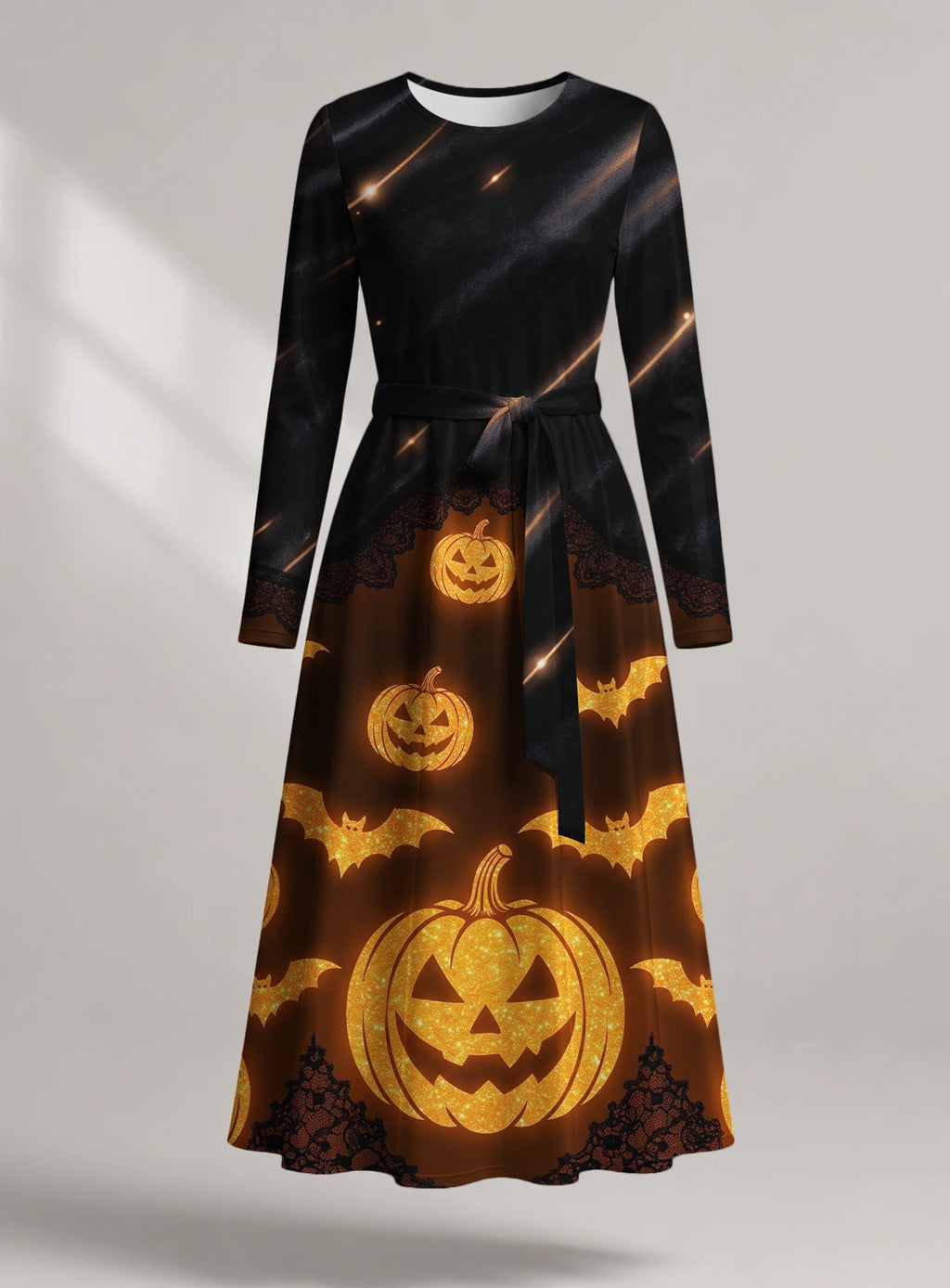 "Mwako" Halloween Long Sleeve Midaxi Dress