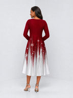 "Mwali" Long Sleeve Sweetheart Midi Dress — back view on model