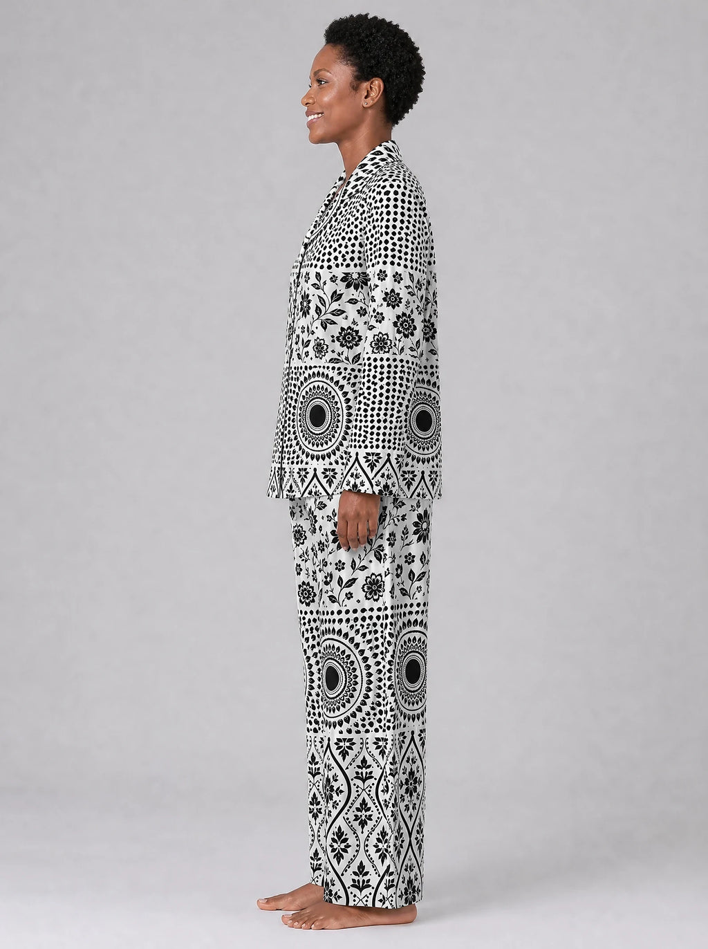 "Mwanga" Pajama Set — side view on model
