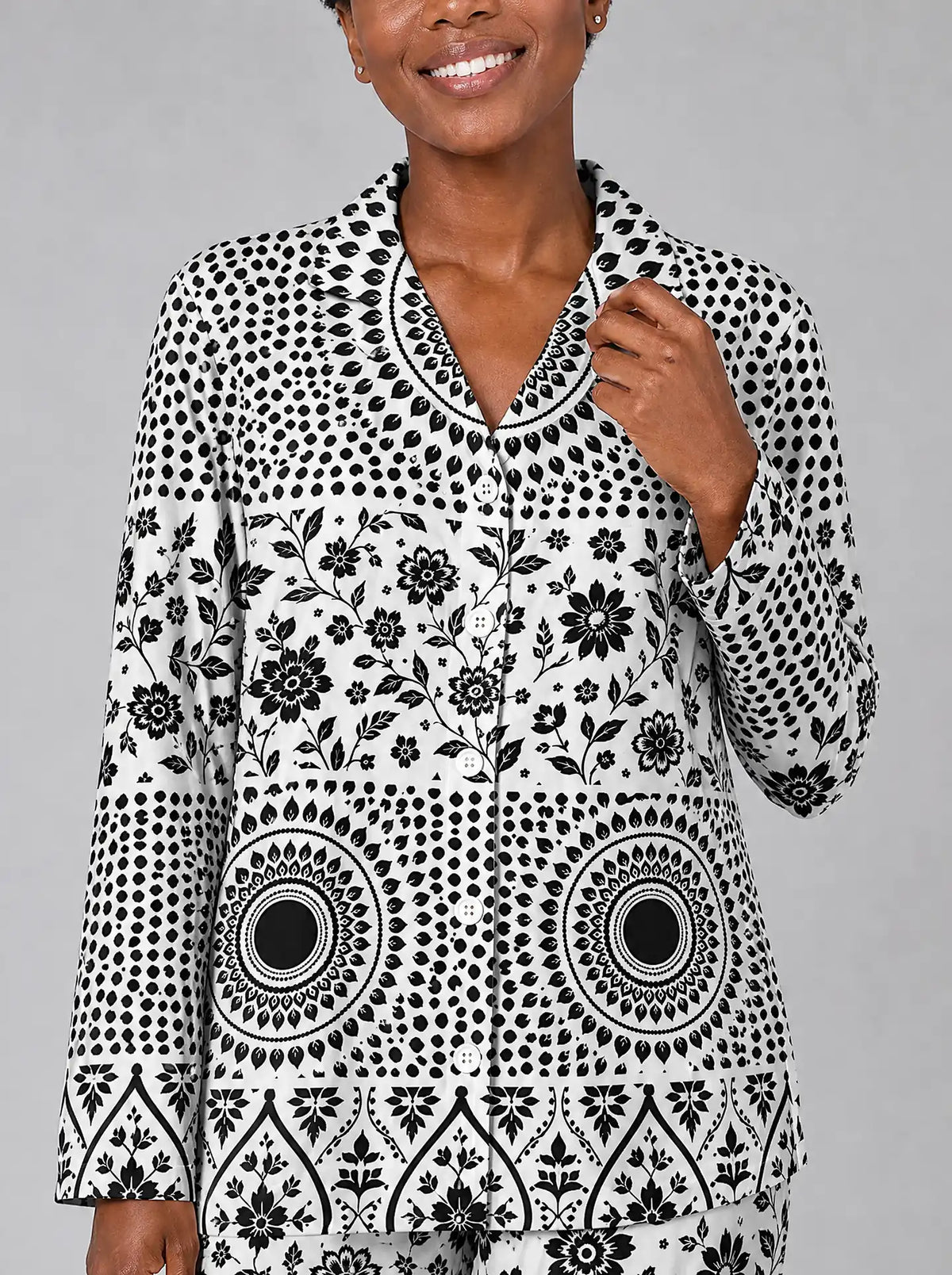 "Mwanga" Pajama Set — close-up on model