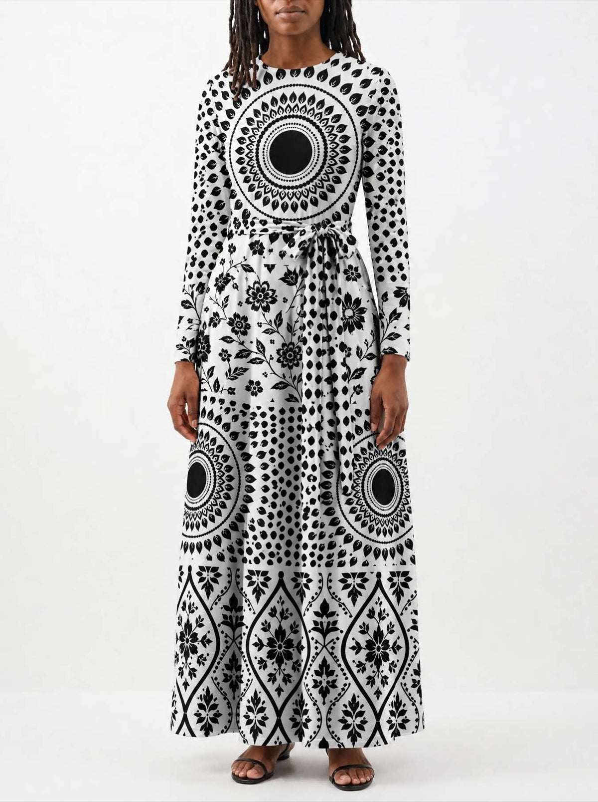 "Mwanga" Long Sleeve Midaxi Dress
