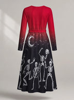 "Mwezi" Halloween Long Sleeve Midaxi Dress