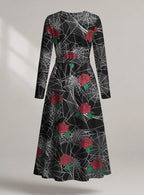 "Mwiba" Halloween Long Sleeve Midaxi Dress