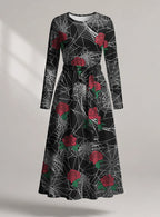 "Mwiba" Halloween Long Sleeve Midaxi Dress