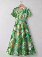 "Mwitu" V Neck Midi Dress