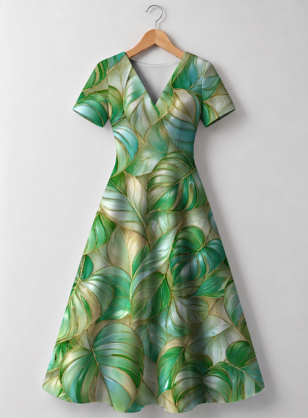 "Mwitu" V Neck Midi Dress