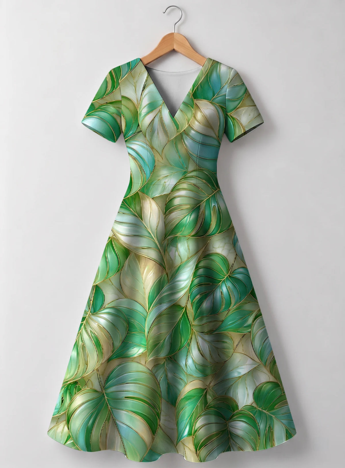"Mwitu" V Neck Midi Dress