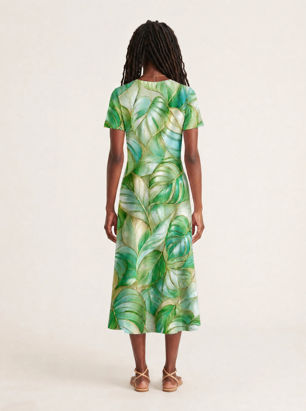 "Mwitu" V Neck Midi Dress — side