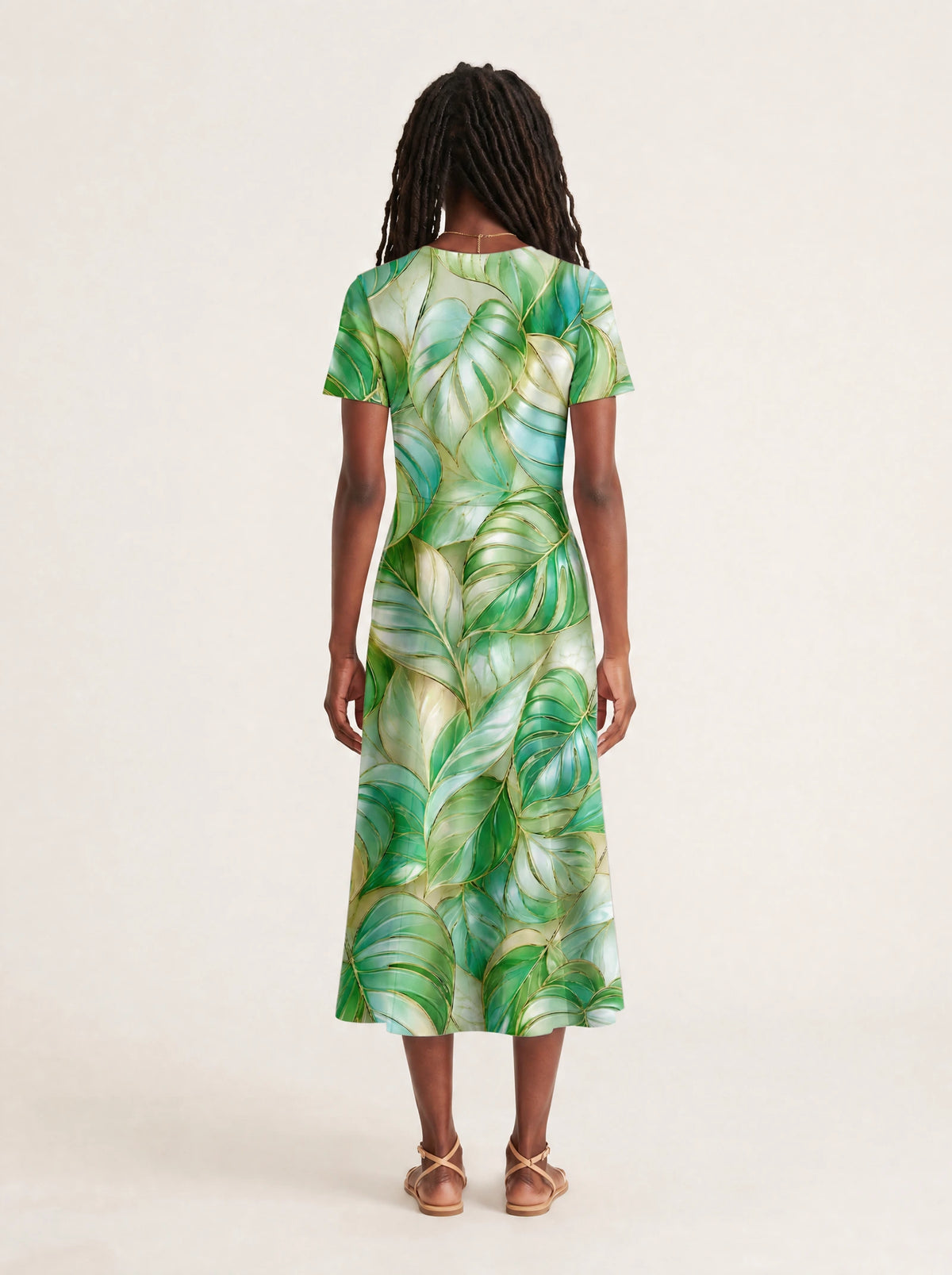 "Mwitu" V Neck Midi Dress — side