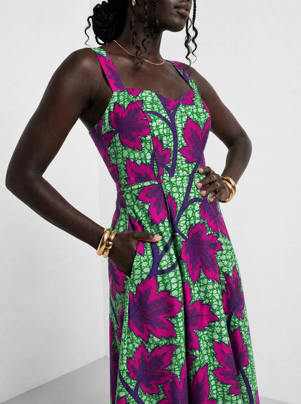 "Mzabibu" Corset Dress — close-up of the bodice and the in-seam side pocket