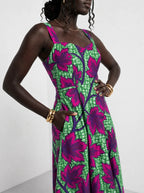 "Mzabibu" Corset Dress — close-up of the bodice and the in-seam side pocket