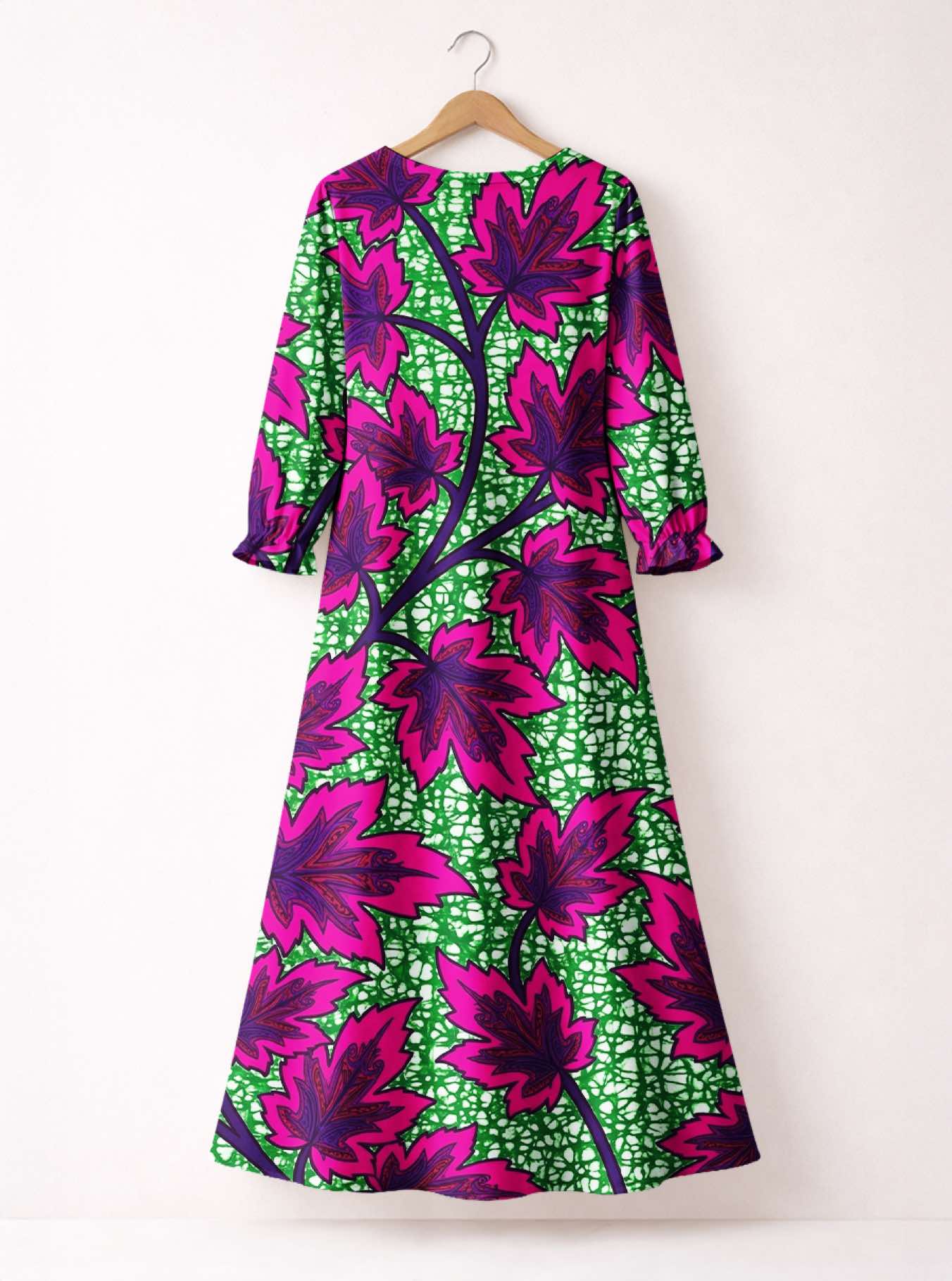 "Mzabibu" Long Sleeve Maxi Dress