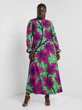 "Mzabibu" Long Sleeve Maxi Dress