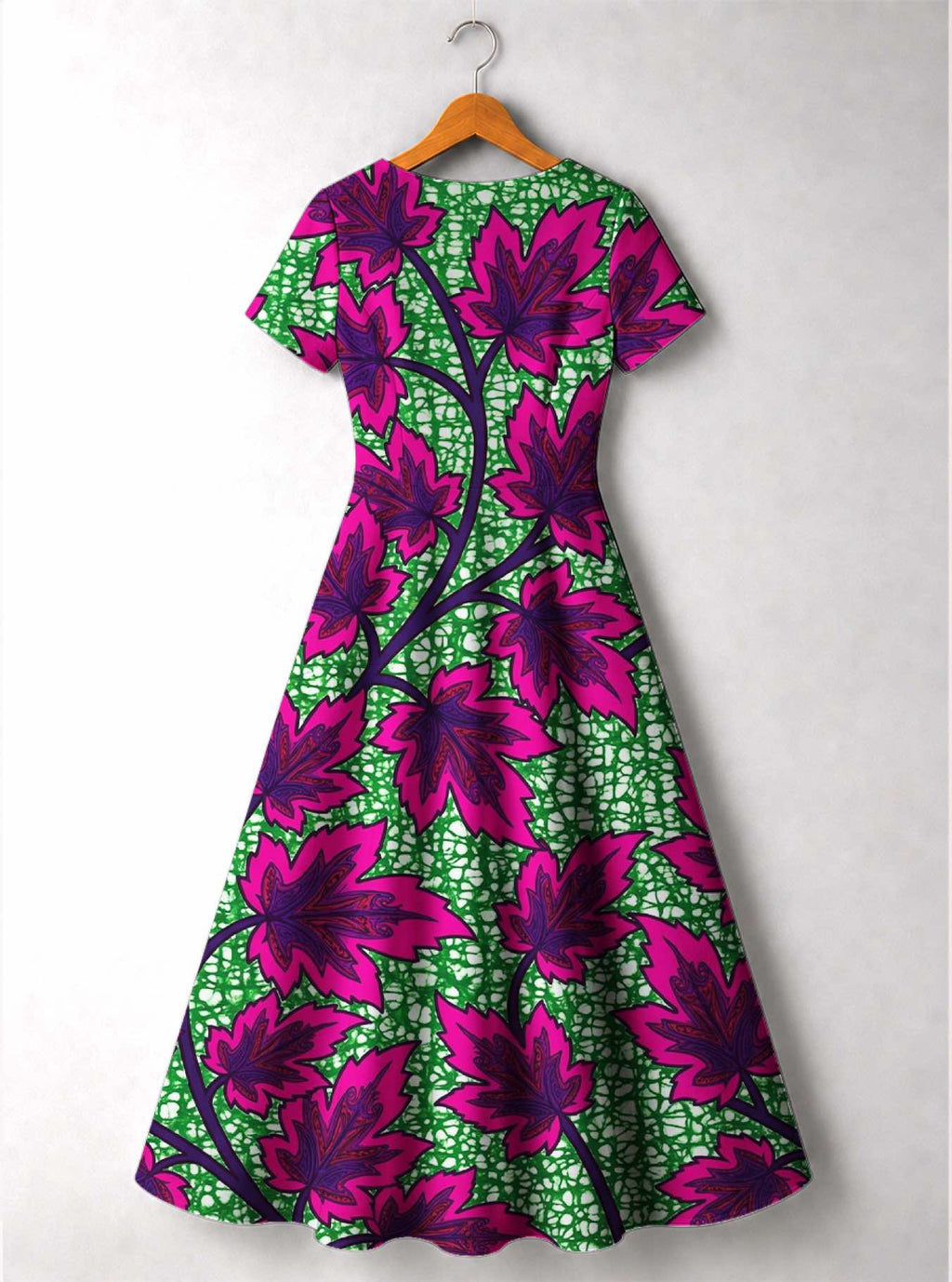 "Mzabibu" Short Sleeve Maxi Dress