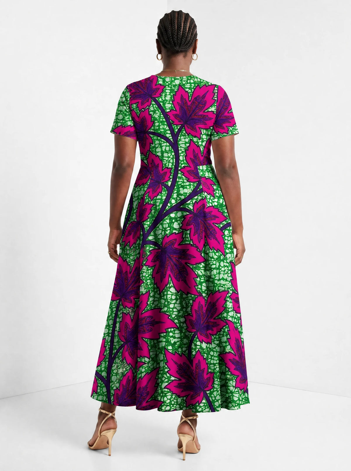 "Mzabibu" Short Sleeve Maxi Dress — side