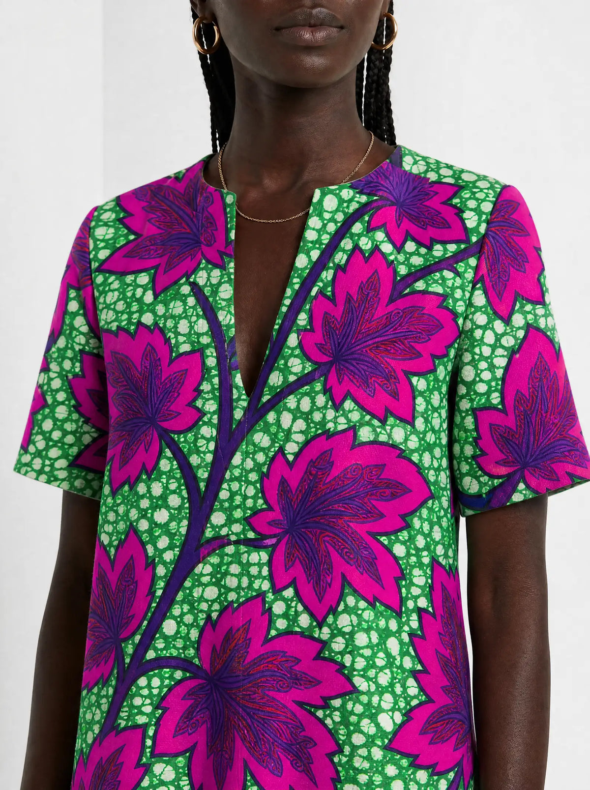 "Mzabibu" Short Sleeve Maxi Dress — on model