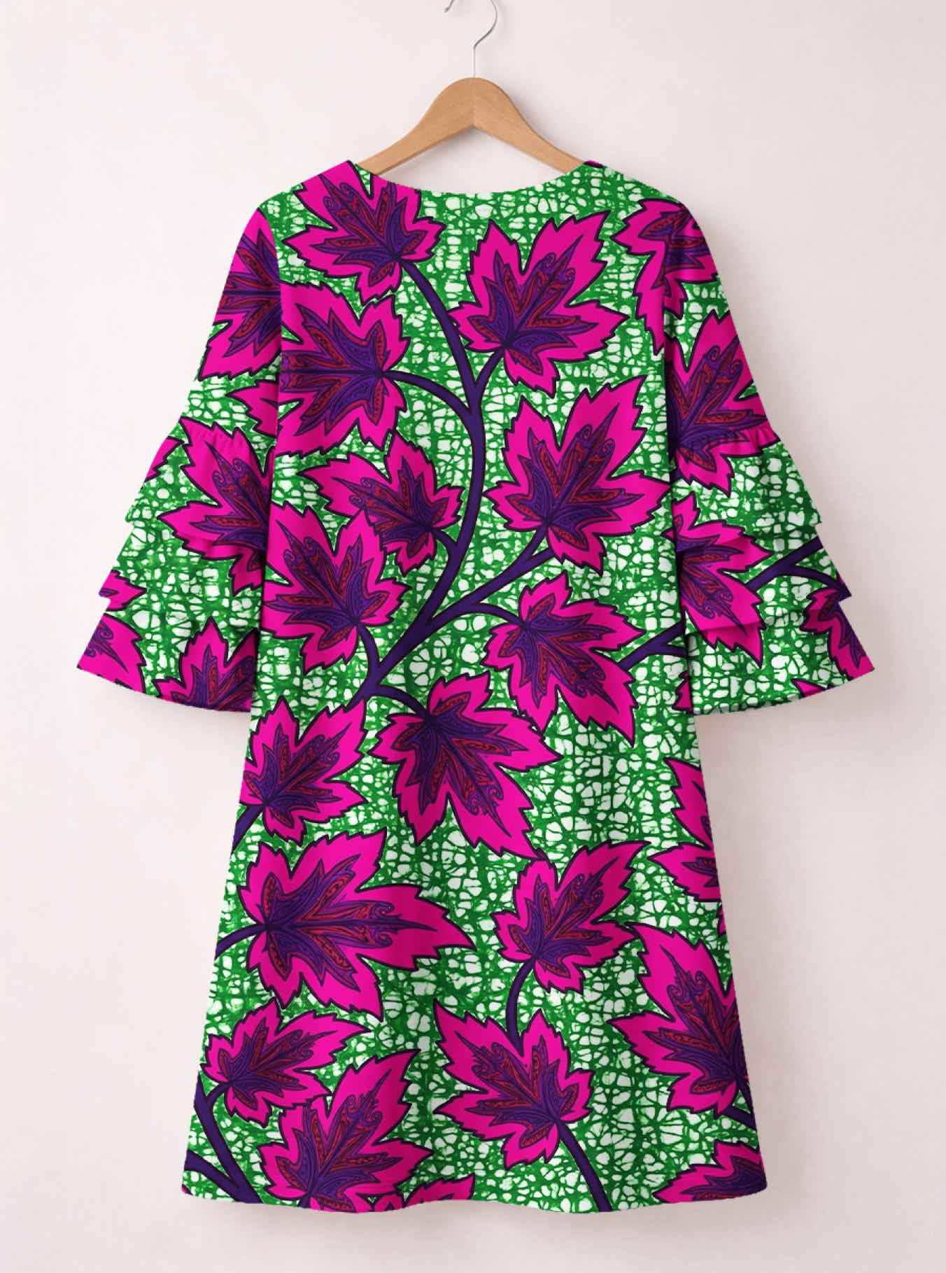 "Mzabibu" Stacked Ruffle Sleeve Dress