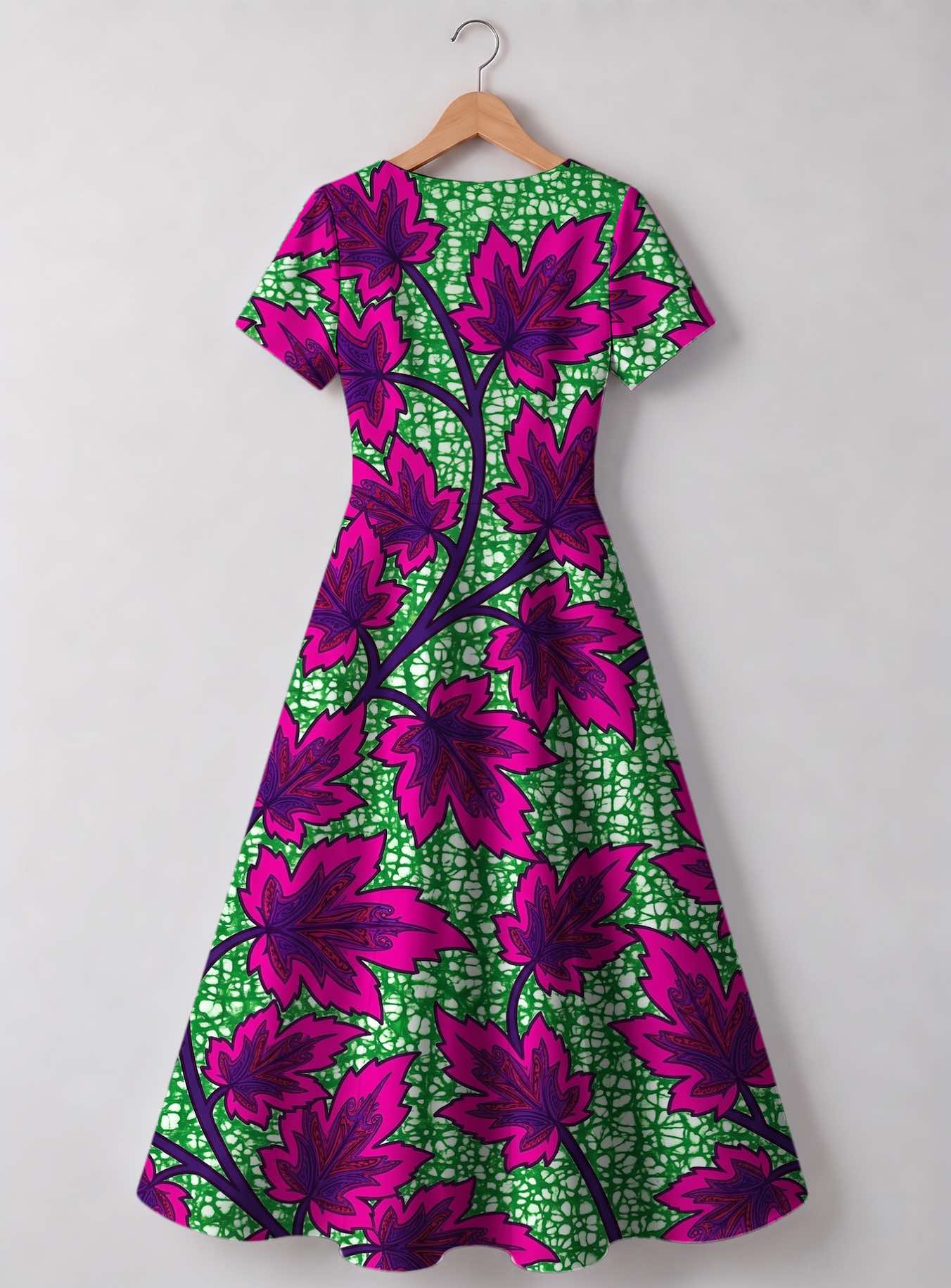 "Mzabibu" V Neck Midi Dress