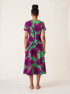 "Mzabibu" V Neck Midi Dress — side