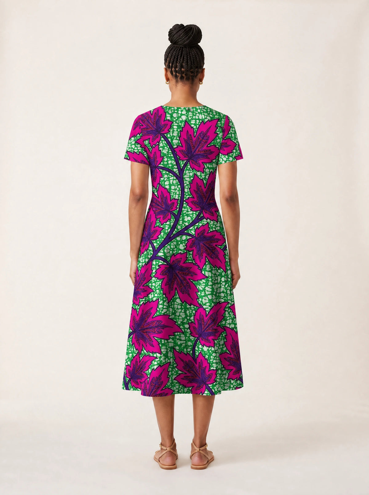 "Mzabibu" V Neck Midi Dress — side