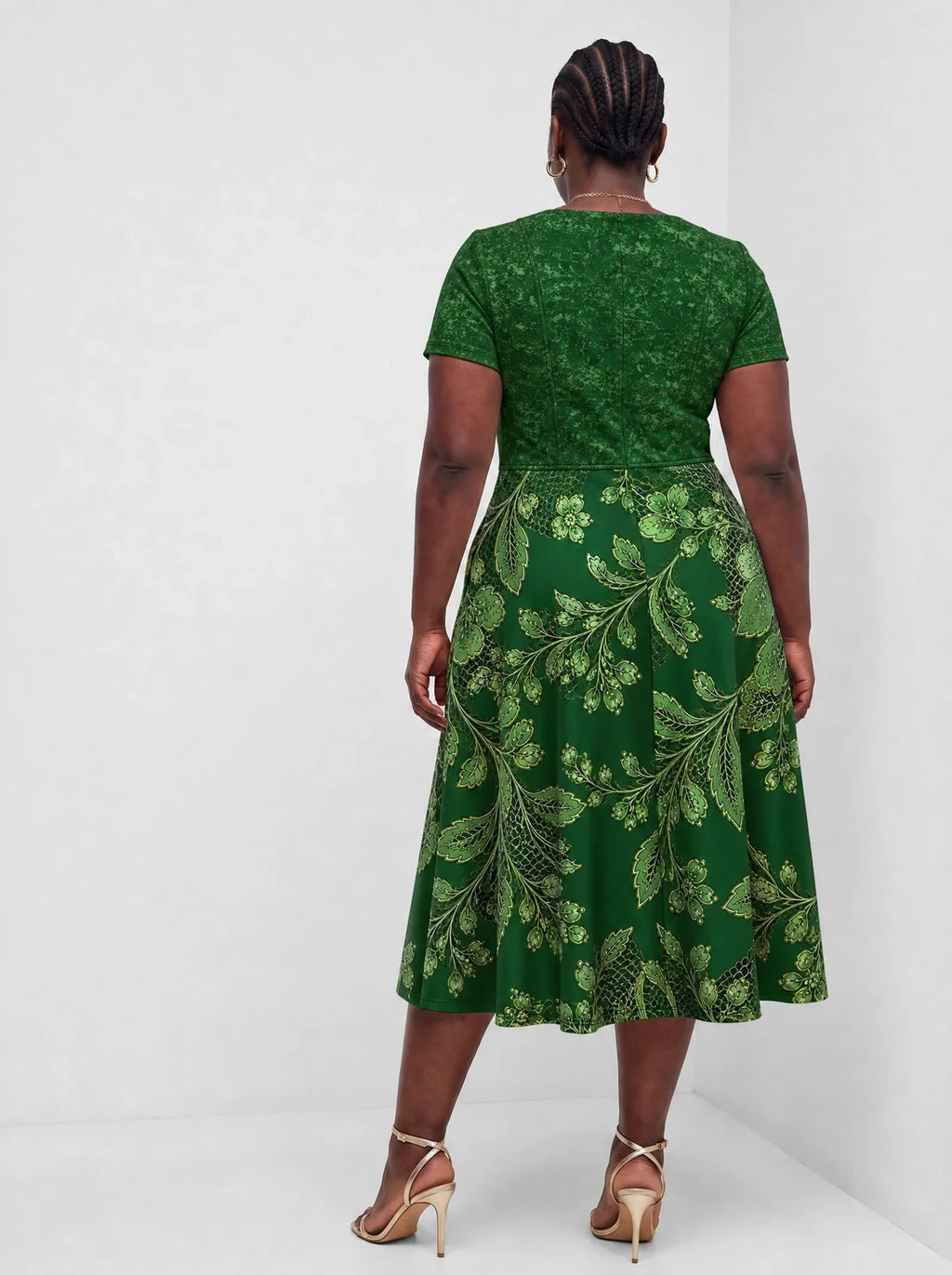"Mzeituni" Sweetheart Midi Dress — back view on model