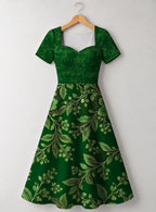 "Mzeituni" Sweetheart Midi Dress — front flat