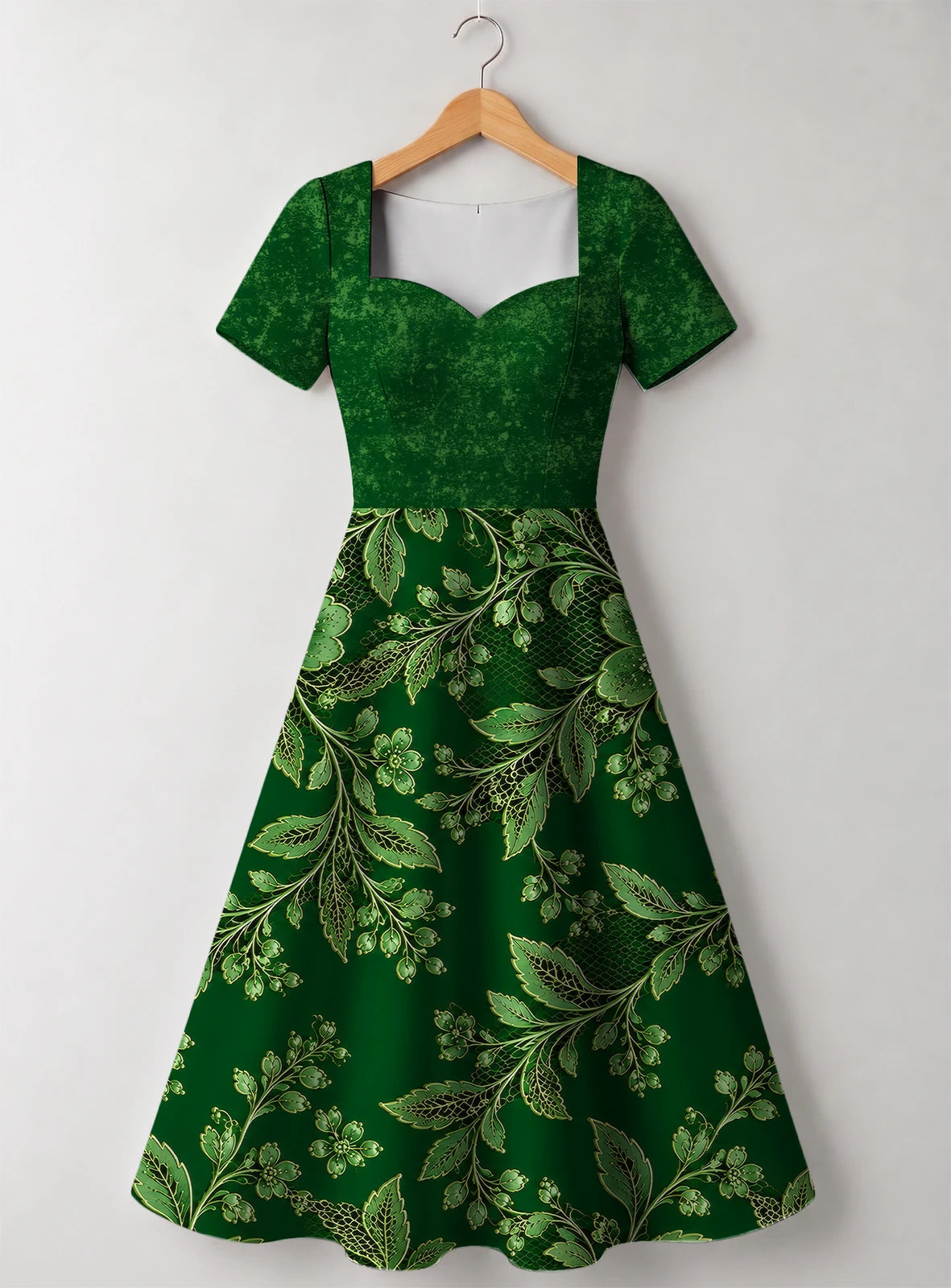 "Mzeituni" Sweetheart Midi Dress — front flat