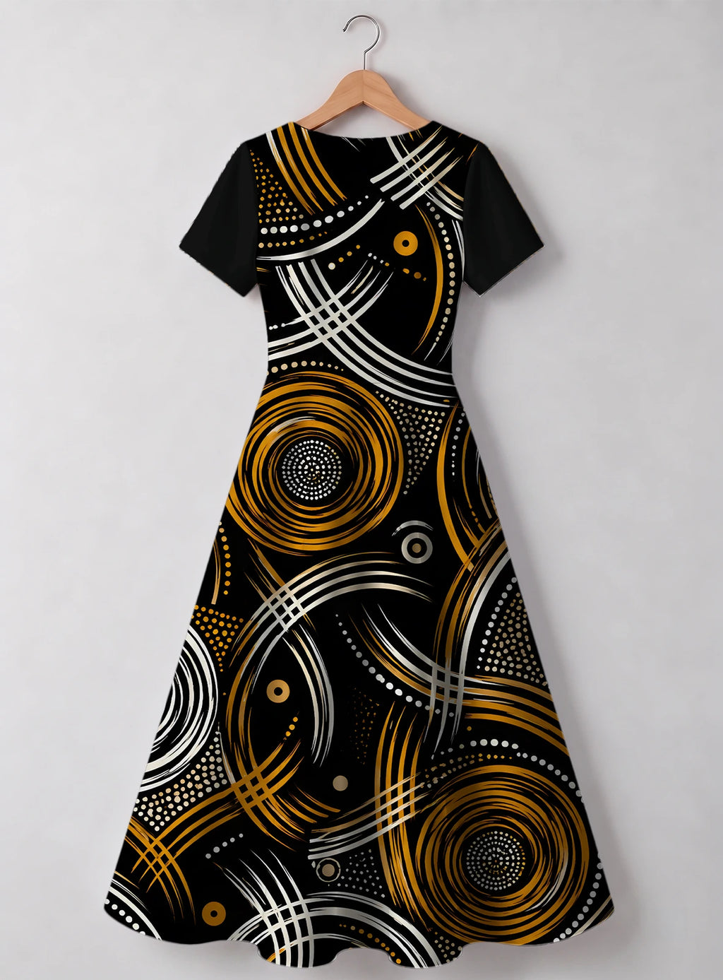 "Mzunguko" Sweetheart Midi Dress — back flat