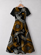 "Mzunguko" Sweetheart Midi Dress — back flat